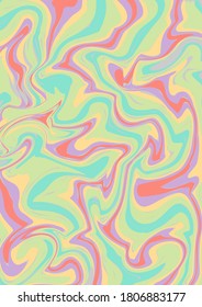 Abstract wavy warm soft liquid background in pastel colors.