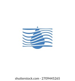Logotipo ondulado abstracto de la gota del agua