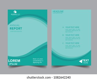Abstract wavy wave green report cover Business Book Cover Design Template in A4. Can be adapt to Brochure, Annual Report, Magazine, Poster, Corporate Presentation, Portfolio, Flyer, Banner, Website