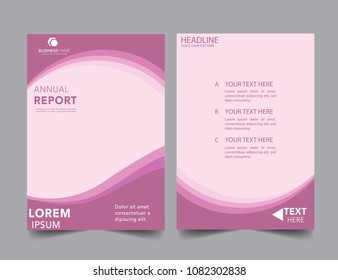 Abstract wavy wave pink report cover Business Book Cover Design Template in A4. Can be adapt to Brochure, Annual Report, Magazine, Poster, Corporate Presentation, Portfolio, Flyer, Banner, Website