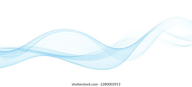 Abstracto vector de onda ondulada. Flujo de curva de movimiento de onda azul. diseño de humo
