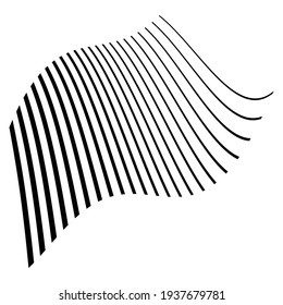 Abstract wavy, waving, billowy lines vector element. Undulating lines