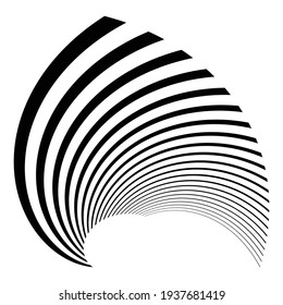 Abstract wavy, waving, billowy lines vector element. Undulating lines