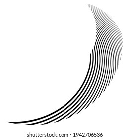 Abstract wavy, waving, billowy lines vector element. Undulating lines