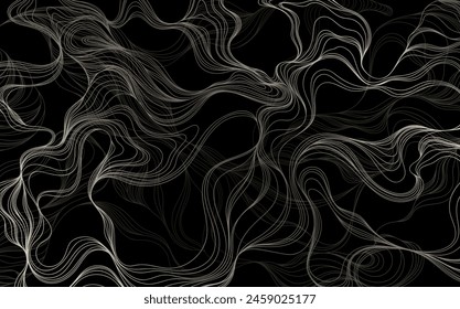 Abstract wavy, waving, billowy, squiggly and squiggly lines. Curly hand drawn illustration.