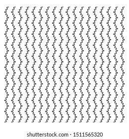Abstract wavy, waving (zigzag) lines element. Vertical lines, stripes with billowy, undulate distortion effect. Curvy, squiggle parallel stripes. Oscillation, pulse warp effect element