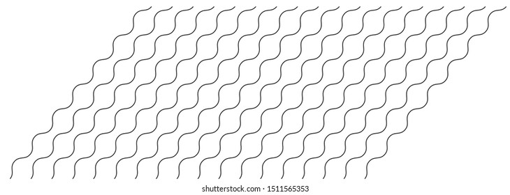 Abstract wavy, waving (zigzag) lines element.Vertical lines, stripes with billowy, undulate distortion effect.Curvy, squiggle parallel stripes.Oscillation, pulse warp effect (Wide, rectangle format)