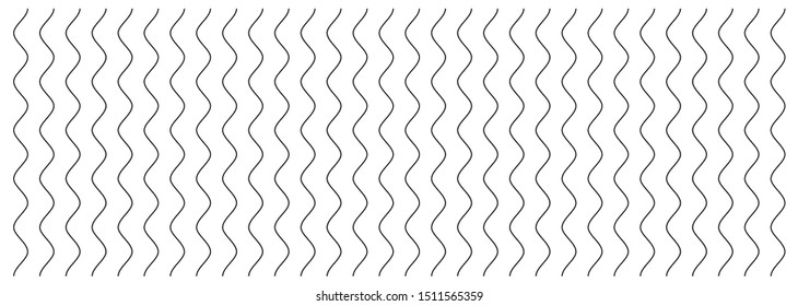 Abstract wavy, waving (zigzag) lines element.Vertical lines, stripes with billowy, undulate distortion effect.Curvy, squiggle parallel stripes.Oscillation, pulse warp effect (Wide, rectangle format)