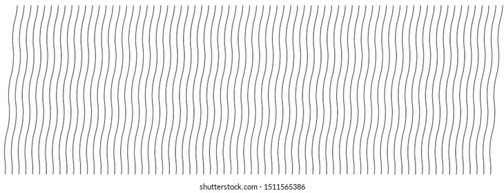Abstract wavy, waving (zigzag) lines element.Vertical lines, stripes with billowy, undulate distortion effect.Curvy, squiggle parallel stripes.Oscillation, pulse warp effect (Wide, rectangle format)