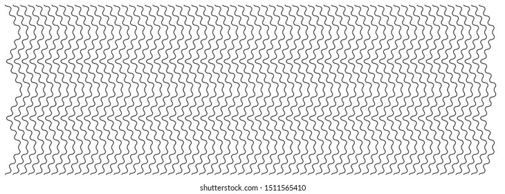 Abstract wavy, waving (zigzag) lines element.Vertical lines, stripes with billowy, undulate distortion effect.Curvy, squiggle parallel stripes.Oscillation, pulse warp effect (Wide, rectangle format)