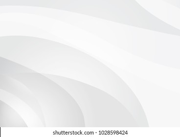 Abstract wavy white and gray gradient background. Vector illustration