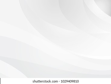 Abstract wavy white and gray gradient background. Vector illustration