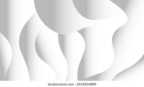 abstract wavy white monochromatic background with smooth and shiny lines.