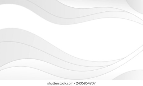 abstract wavy white monochromatic background with smooth and shiny lines.