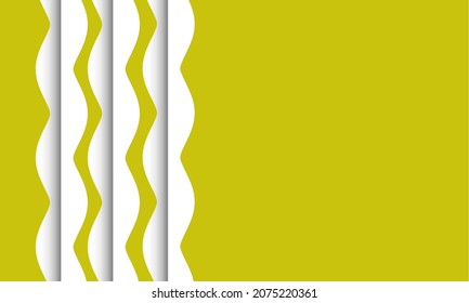 Abstract wavy yellow-green color. Template banner with space for text. Vector illustration