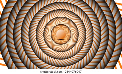 Abstract Wavy Zigzag Radial Lines Circular Optical Illusion Art. Vector