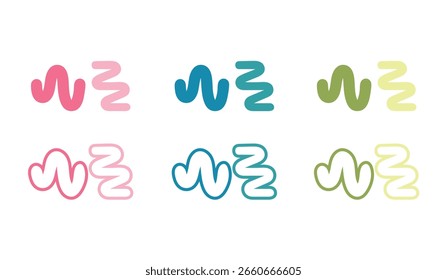 Conjunto de formas onduladas abstratas e em ziguezague