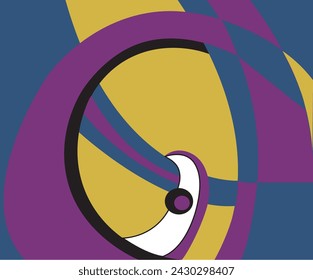 Abstract way with colored bridge. Colored background