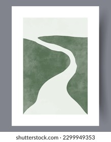 Abstract way long path wall art print. Wall artwork for interior design. Contemporary decorative background with path. Printable minimal abstract way poster. svg