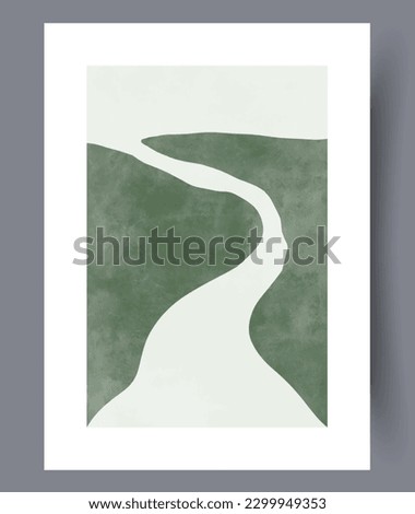 Abstract way long path wall art print. Wall artwork for interior design. Contemporary decorative background with path. Printable minimal abstract way poster.