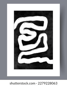 Abstract way tortuous path wall art print. Printable minimal abstract way poster. Wall artwork for interior design. Contemporary decorative background with path.