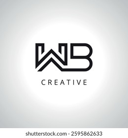 Abstract WB BW Monogram Logo Template With Vector Eps.