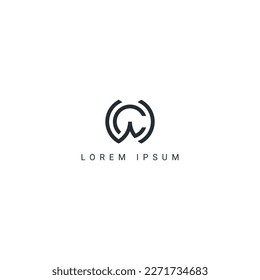 Resumen de la carta CW estilo sencillo diseño de logotipo de negocios plantilla vectorial.