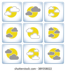 Abstract weather buttons - sun and clouds