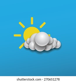 Abstract Weather Icon Design - Sun with Cloud