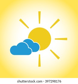 Abstract weather icon - sun and clouds
