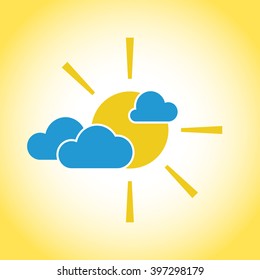 Abstract weather icon - sun and clouds