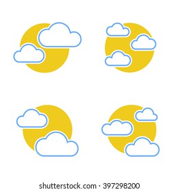 Abstract weather icons - sun and clouds