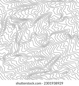 Abstract Weather Map Background. White Linear Seamless Pattern. Topographic Contour Map Design