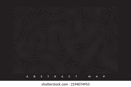 abstract weather map. Topographic map lines, black background