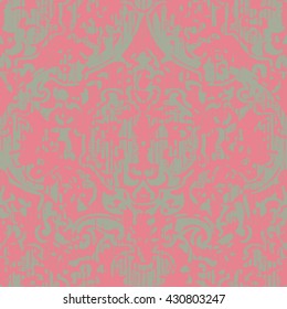 Abstract weathered damask pattern seamless vector background tile
