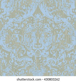 Abstract weathered damask pattern seamless vector background tile