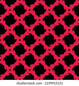 Abstract weave pattern.Geometric squares background.seamless rhombus vector pattern Red on black background.Repeating geometric pattern.Simple graphic design.seamless grid pattern.