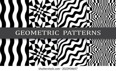 abstract weaves seamless background pattern set