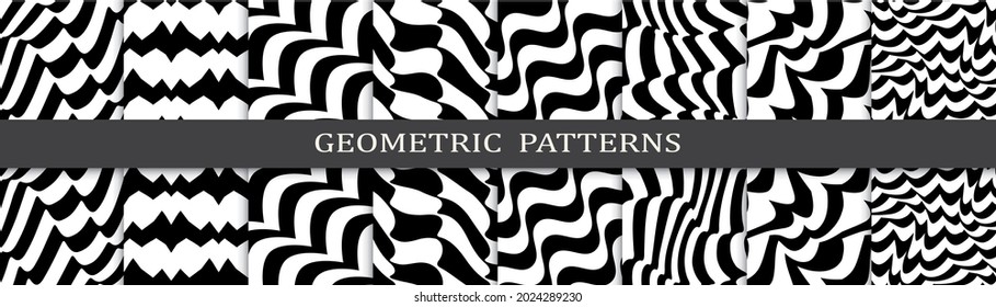 abstract weaves seamless background pattern set