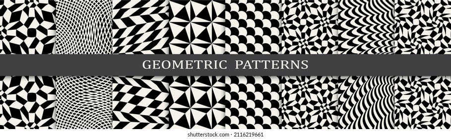 abstract weaves seamless background pattern set