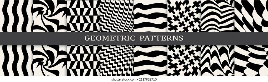abstract weaves seamless background pattern set