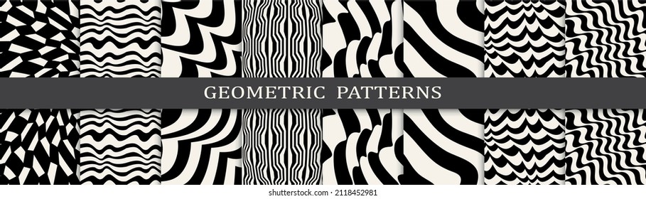 abstract weaves seamless background pattern set