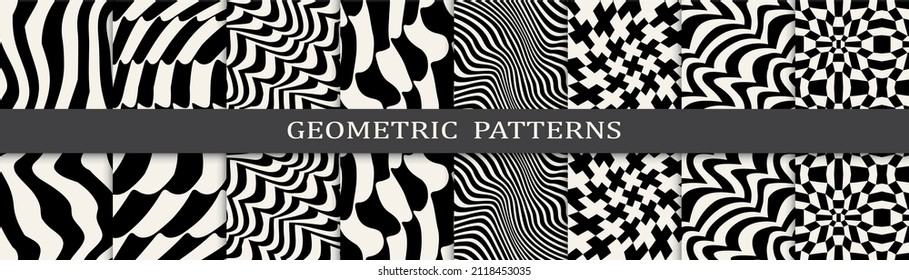 abstract weaves seamless background pattern set