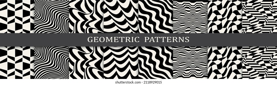 abstract weaves seamless background pattern set