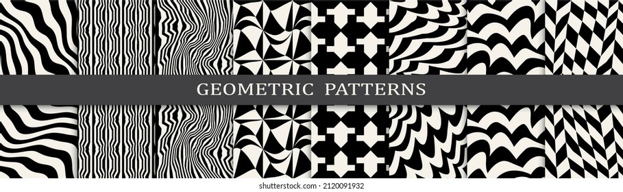 abstract weaves seamless background pattern set