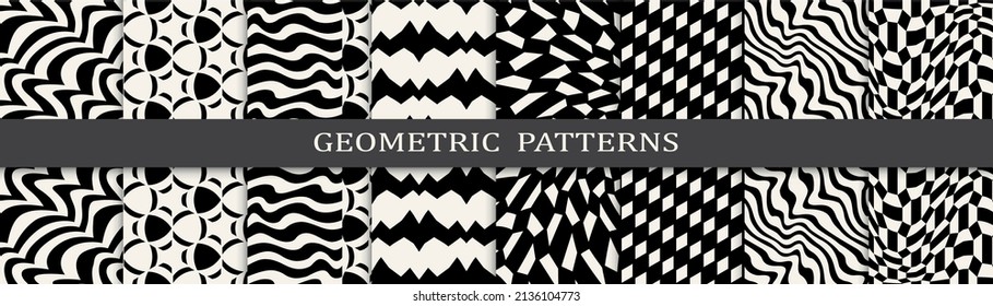 abstract weaves seamless background pattern set