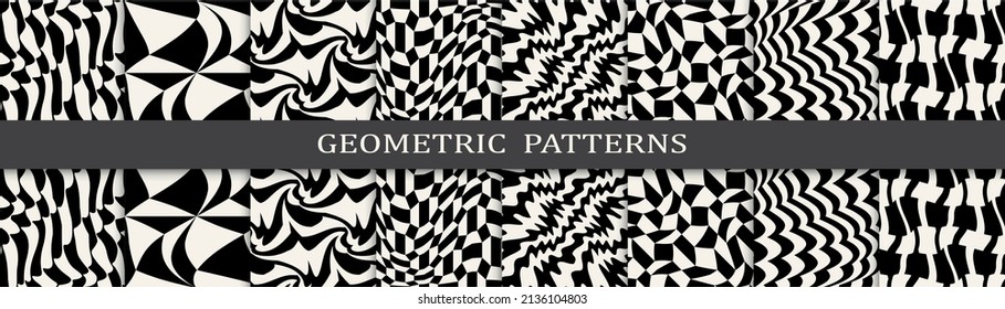 abstract weaves seamless background pattern set