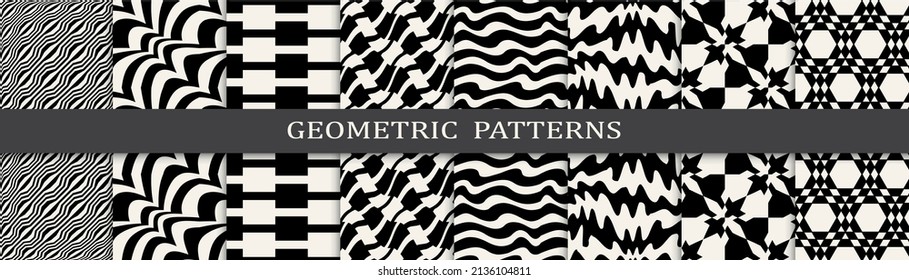 abstract weaves seamless background pattern set