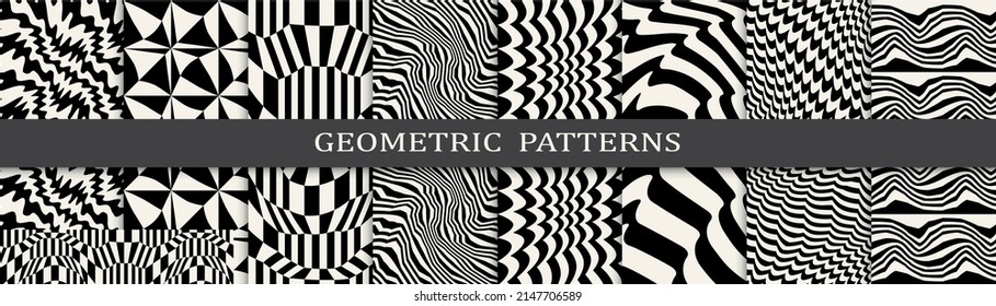 abstract weaves seamless background pattern set