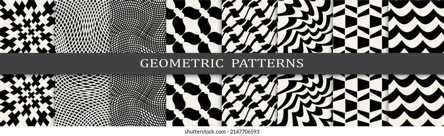 abstract weaves seamless background pattern set